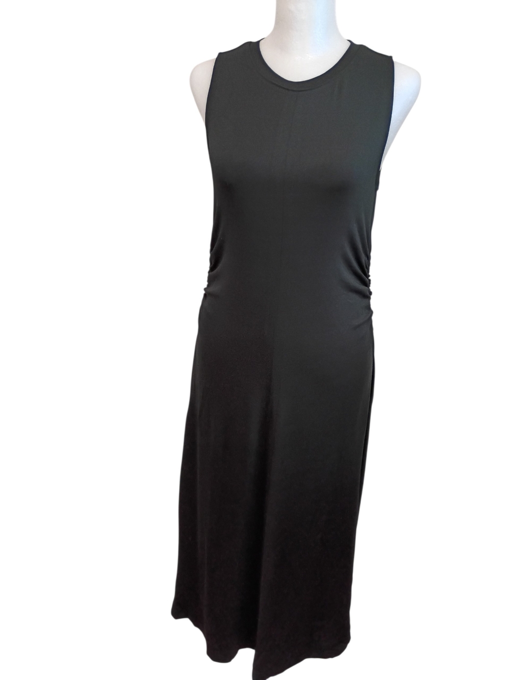 SPANX. Black Sleeveless Sleek Jersey Ruched Tank Dress - Classic Women’s Dress